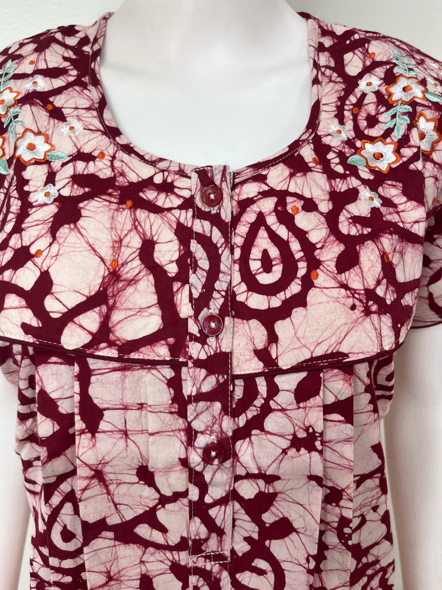 Red Pure Cotton Nighty Elegant & Breathable