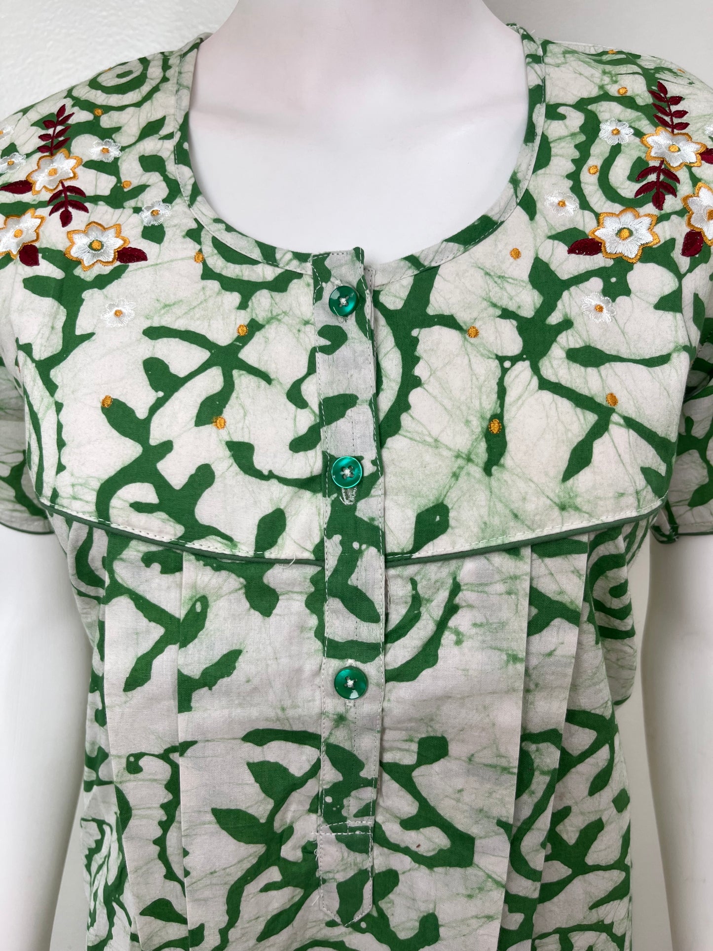 Green Batik Pure Cotton Nighty Soft & Breathable
