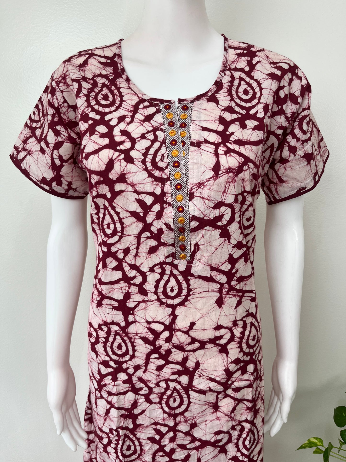 Red Batik 100% Cotton Nighty Soft & Comfortable