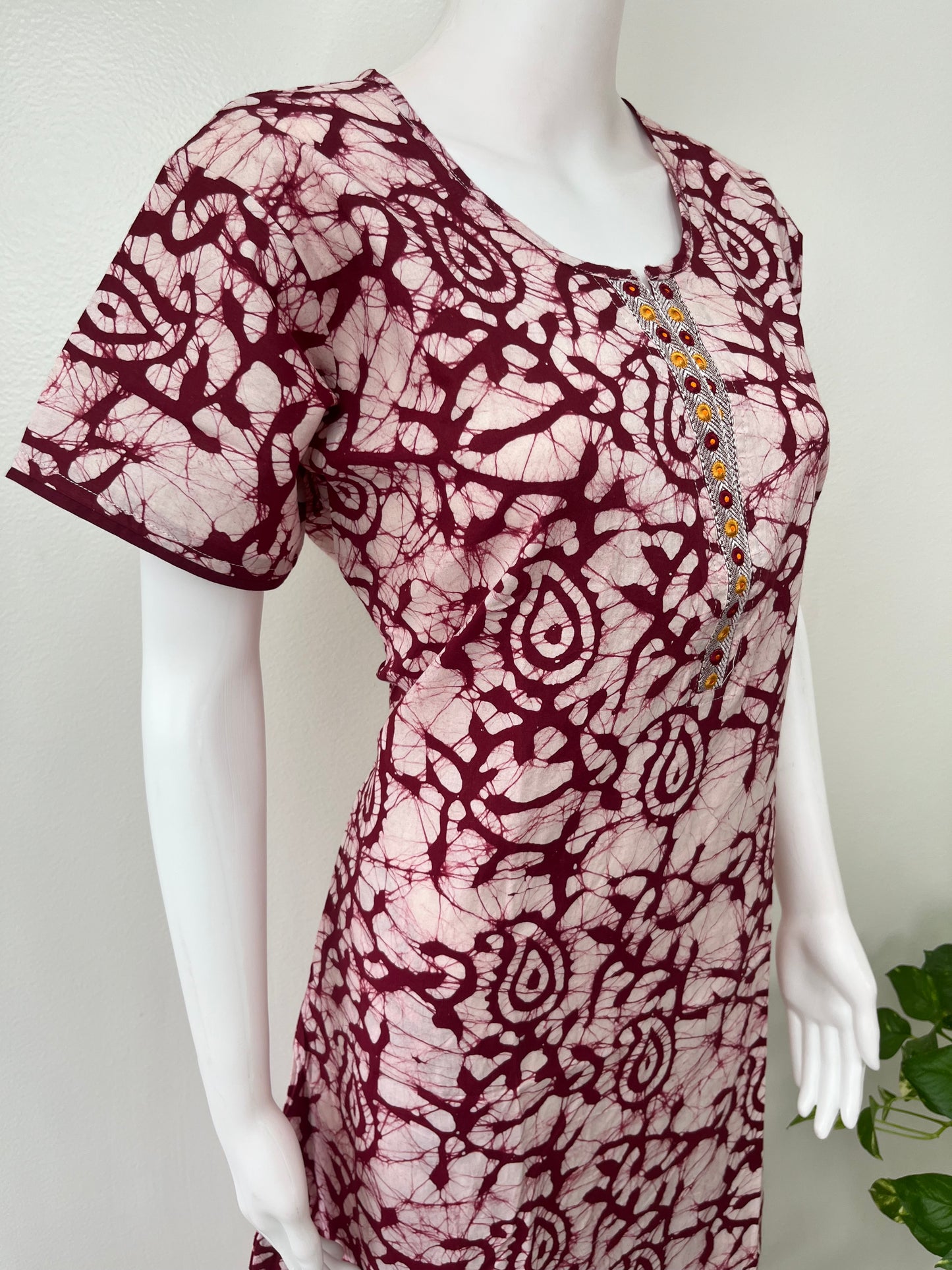 Red Batik 100% Cotton Nighty Soft & Comfortable