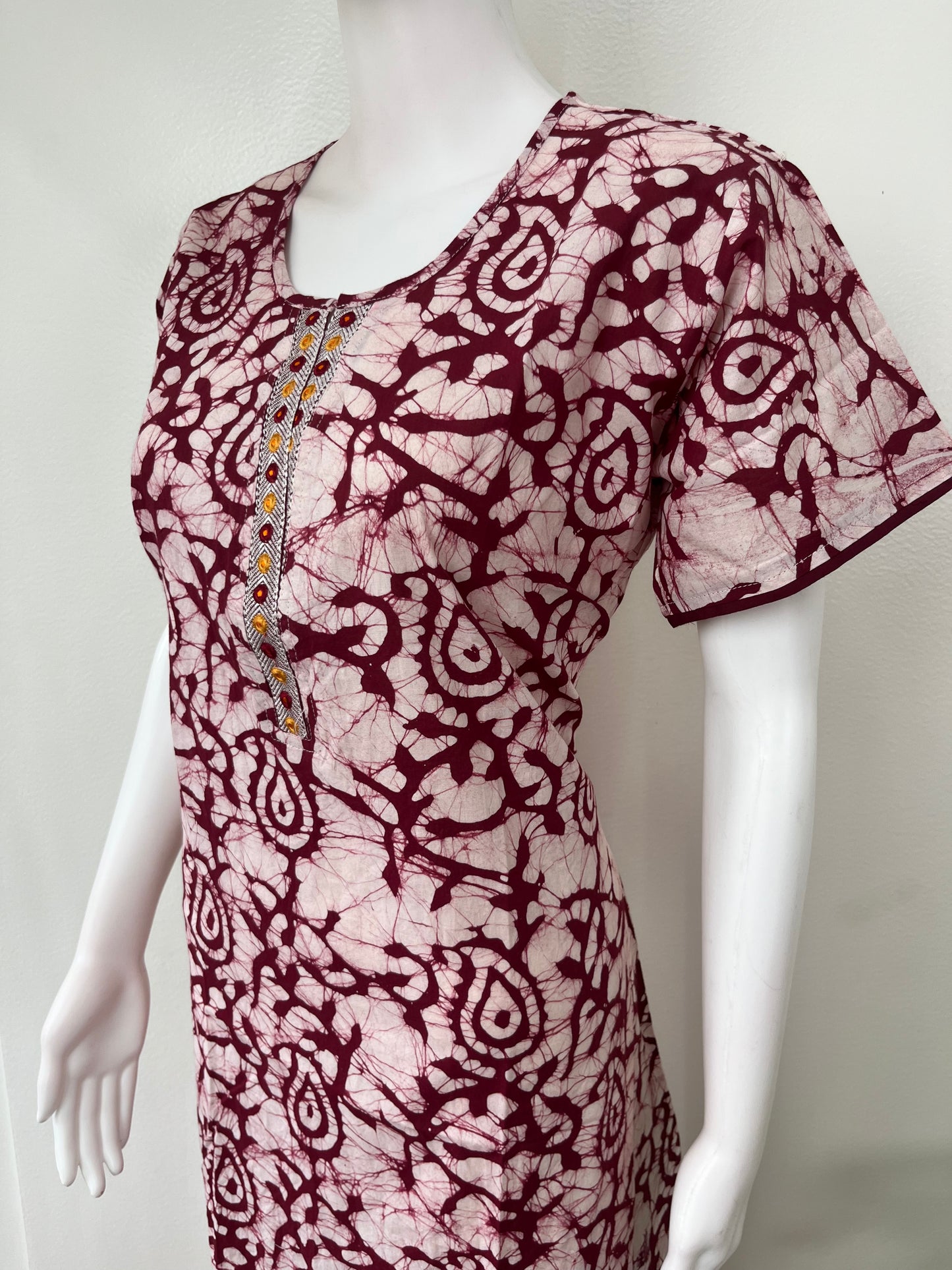 Red Batik 100% Cotton Nighty Soft & Comfortable