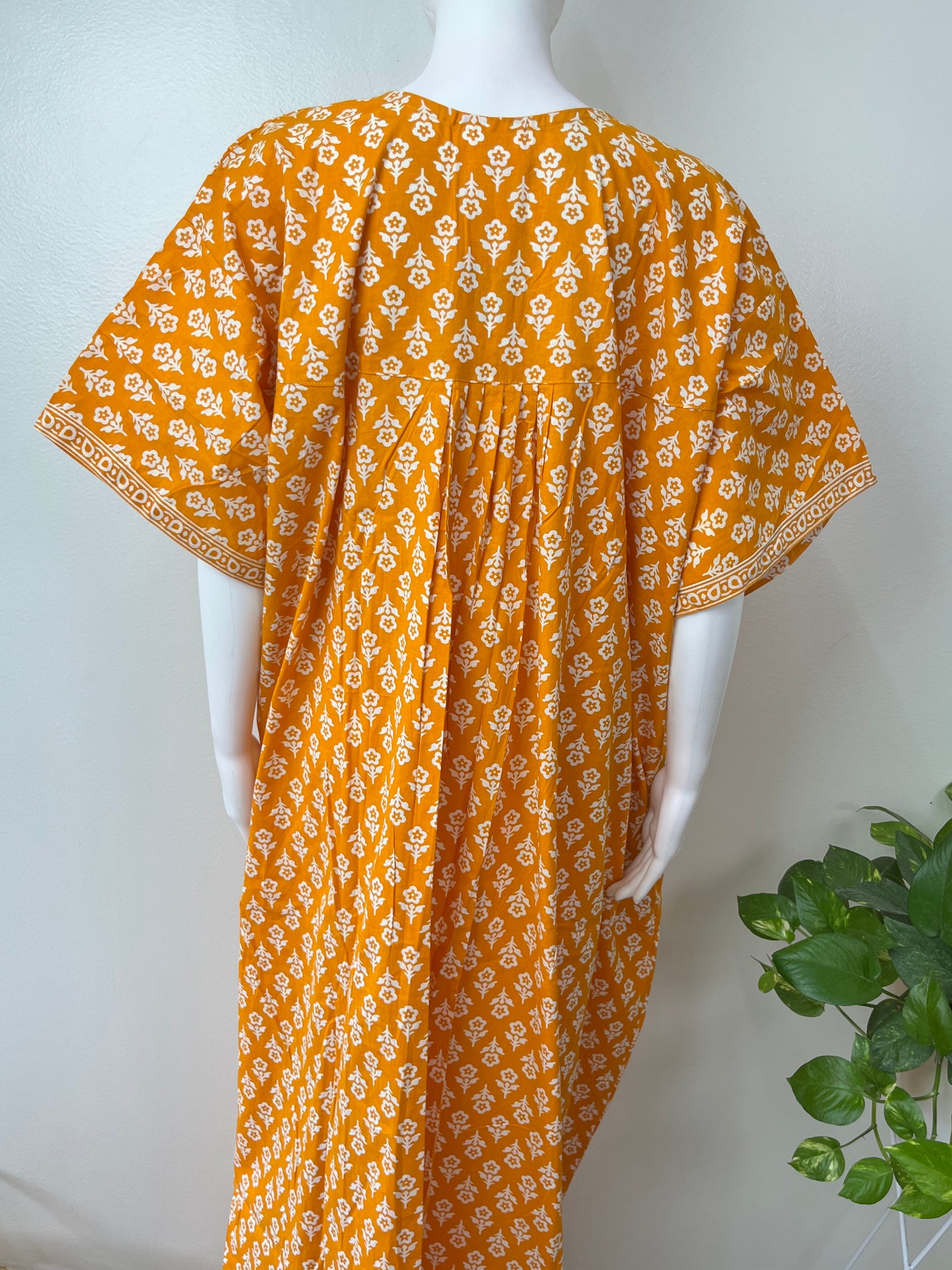 Mustard 100% Cotton Nightgown Elegant & Comfortable