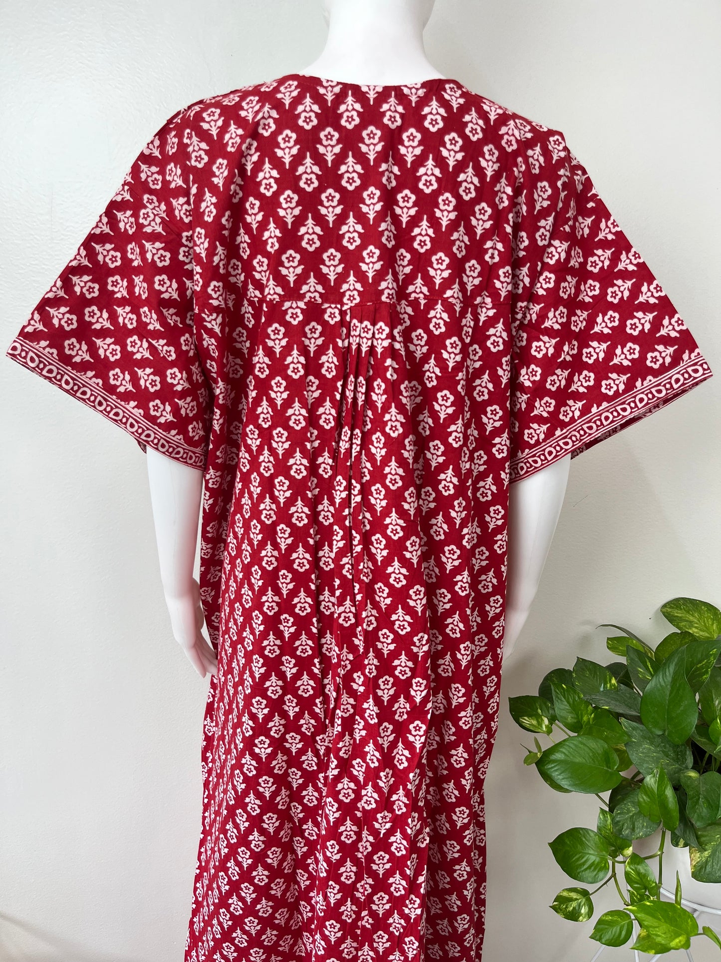 Red Printed Pure Cotton Nightgown