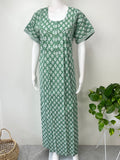 Sea Green 100% Cotton Nightgown for Women