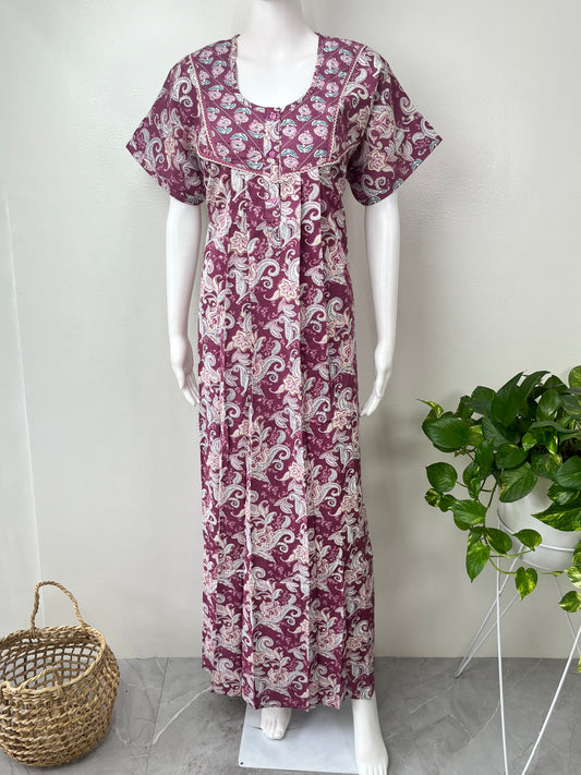 Magenta 100% Cotton Nightgown