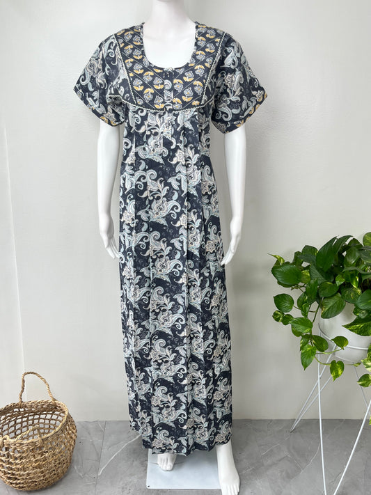Floral Printed Pure Cotton Nightgown