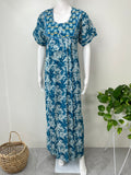 Teal Blue 100% Cotton Nighty for Women