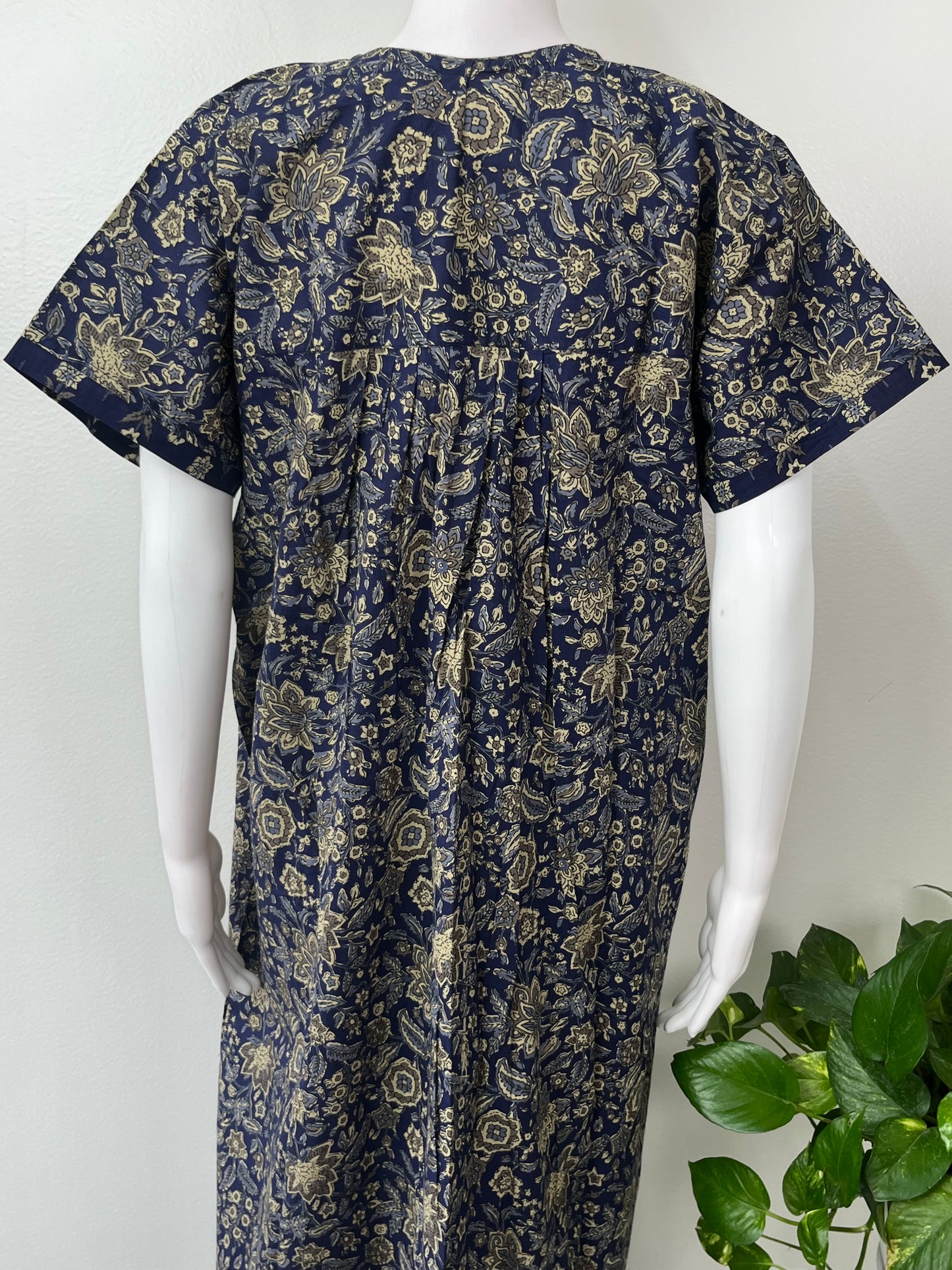 Navy Blue 100% Cotton Nighty Elegant & Comfortable