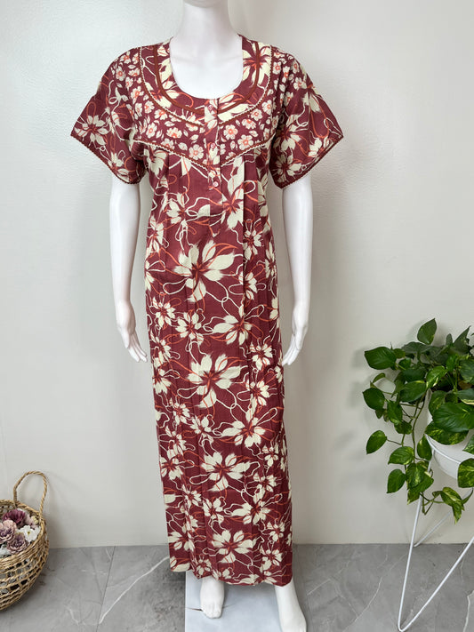 Floral Printed 100% Cotton Nighty for Women