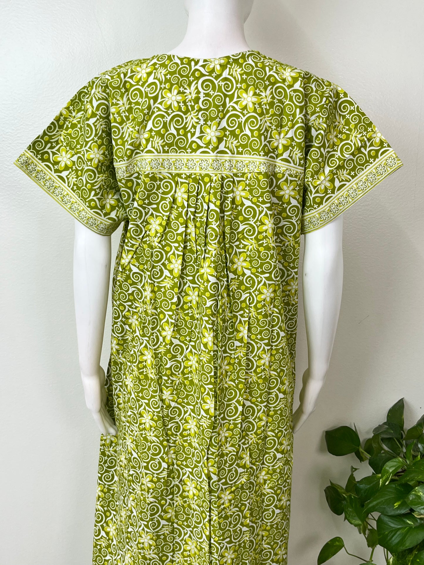 Lime Green Pure Cotton Nightgown Soft & Comfortable