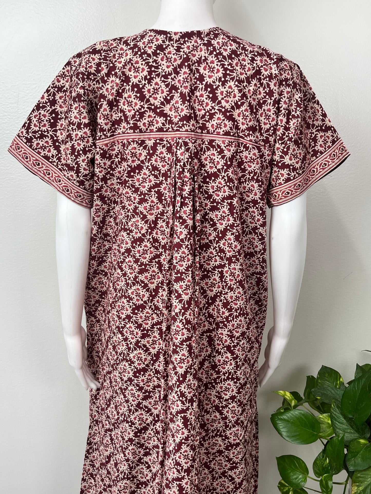 Red Pure Cotton Nightgown Soft & Comfortable
