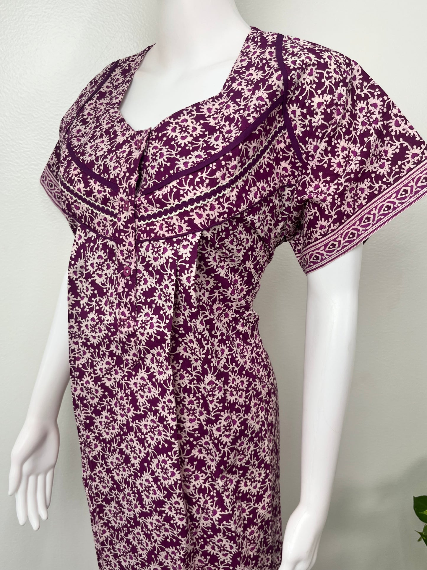 Purple 100% Cotton Women's Nightgown