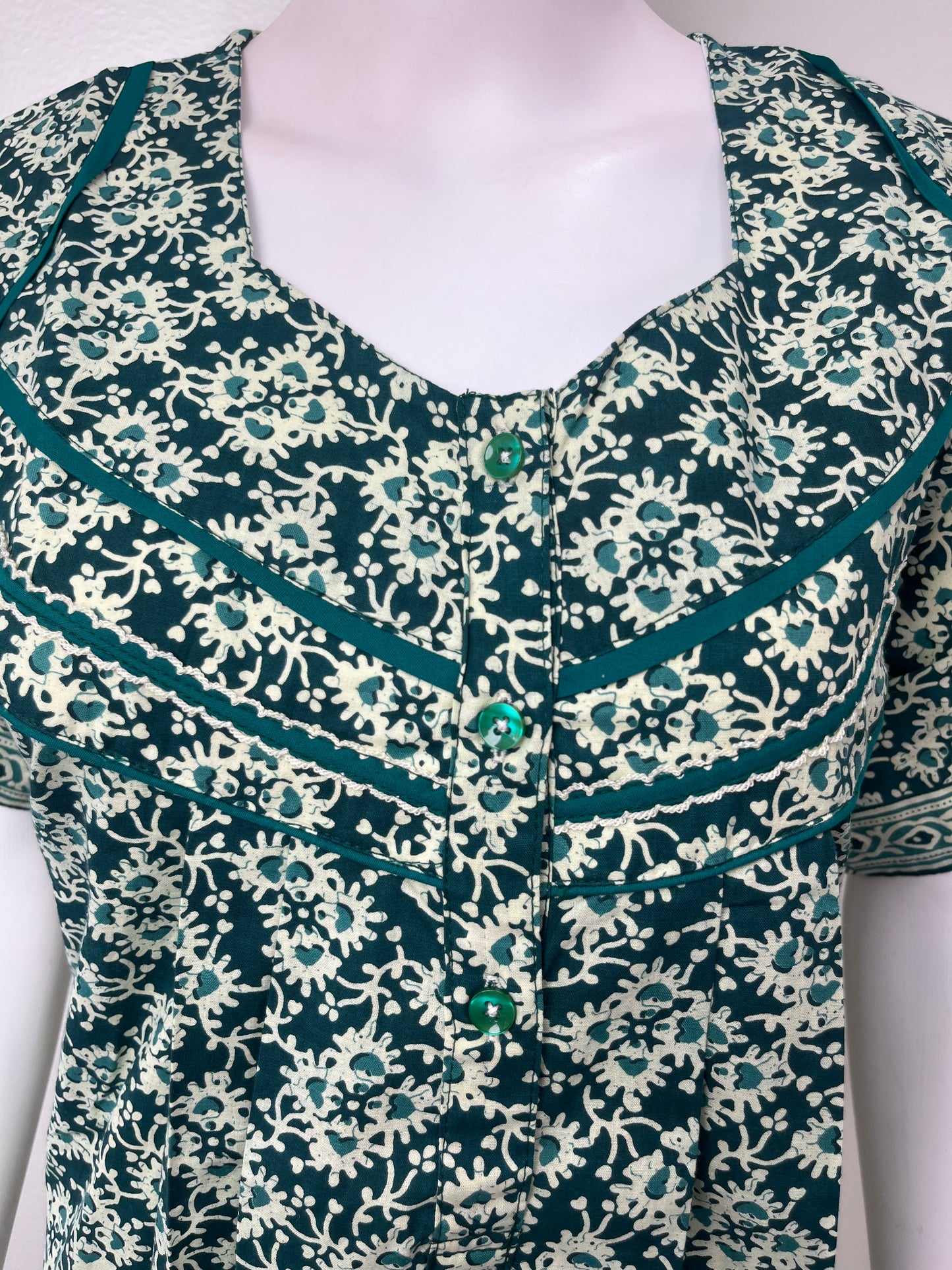 Sea Green Pure Cotton Nighty Elegant & Comfortable