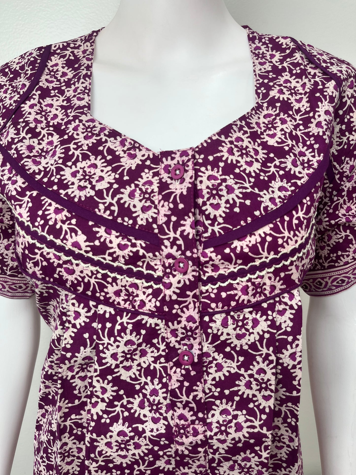 Purple 100% Cotton Women's Nightgown