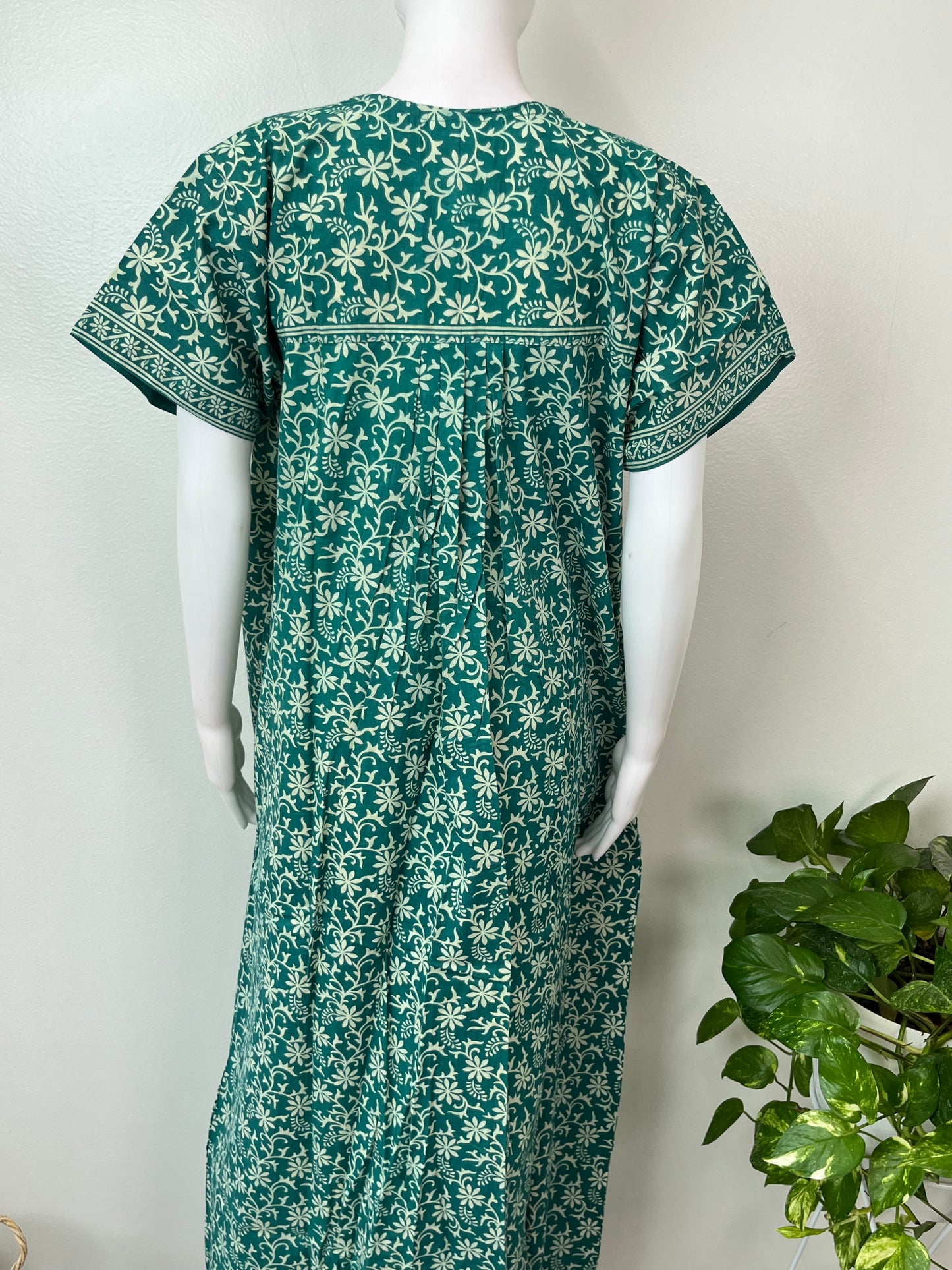 Sea Green Pure Cotton Nighty for Women