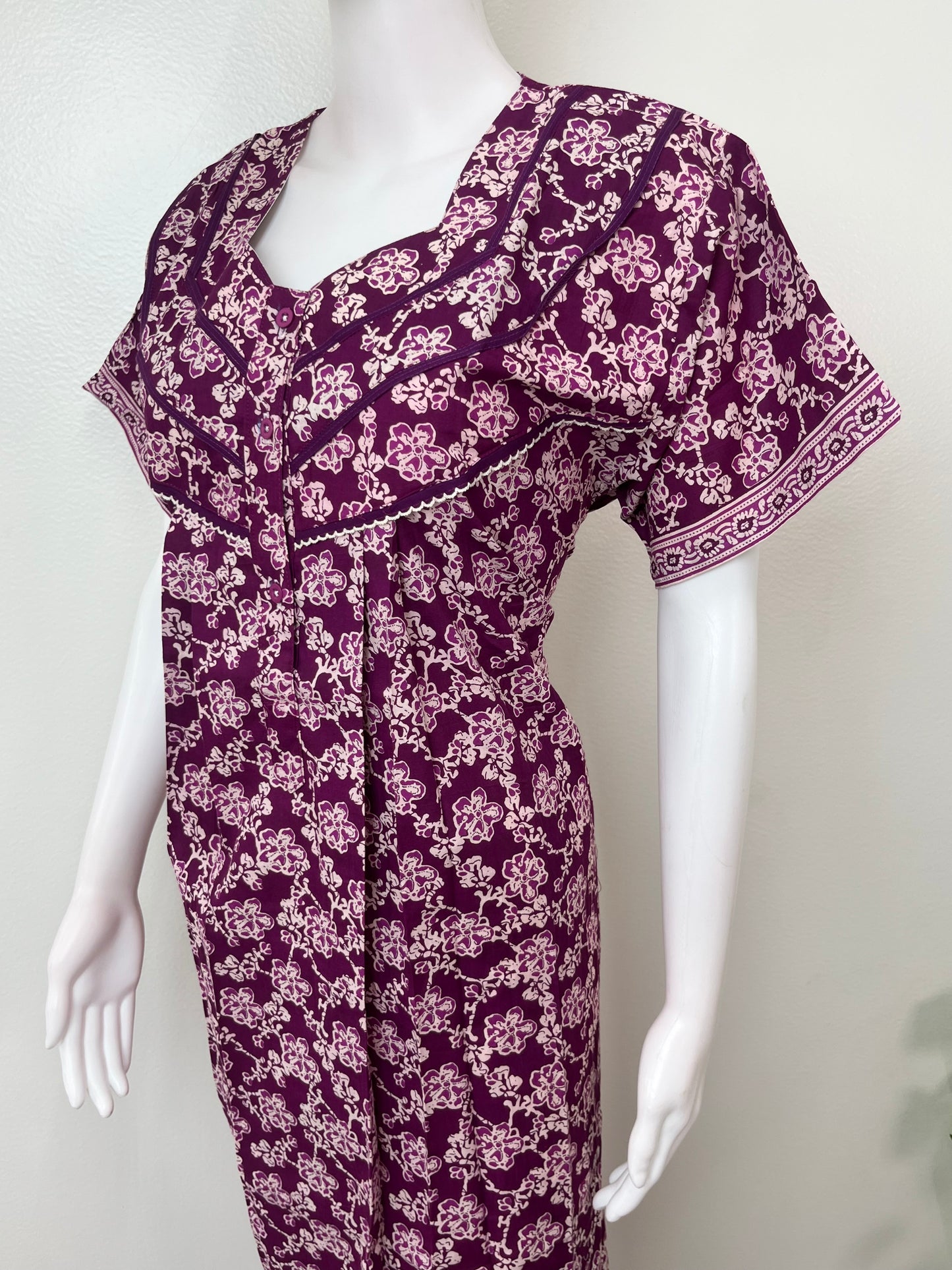 Purple 100% Cotton Nighty for Women