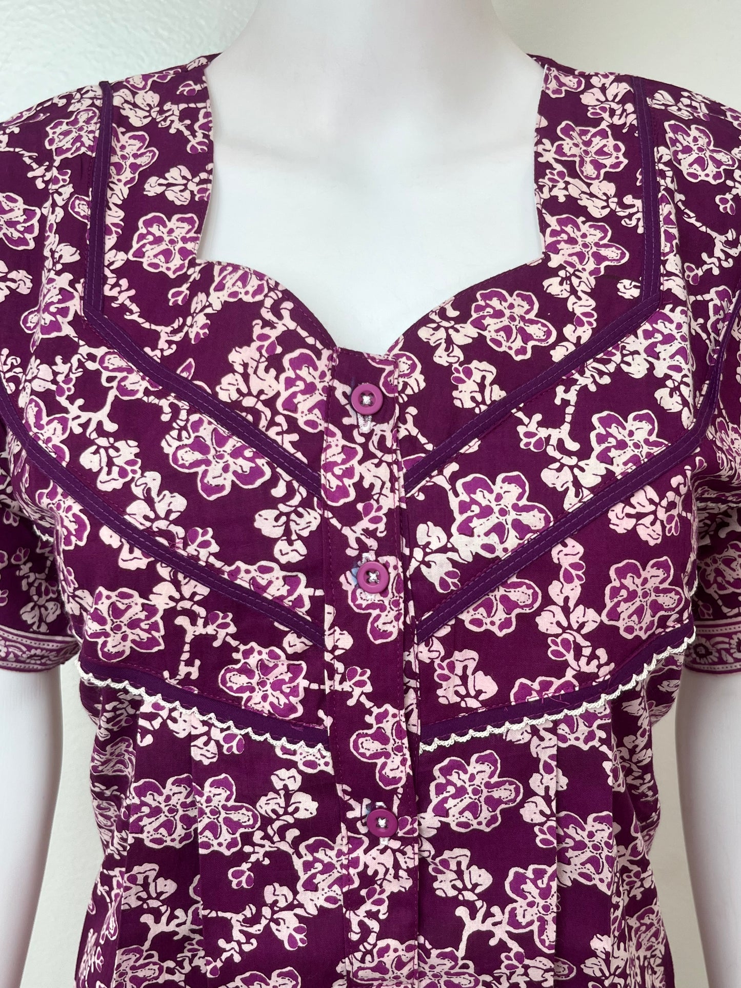 Purple 100% Cotton Nighty for Women