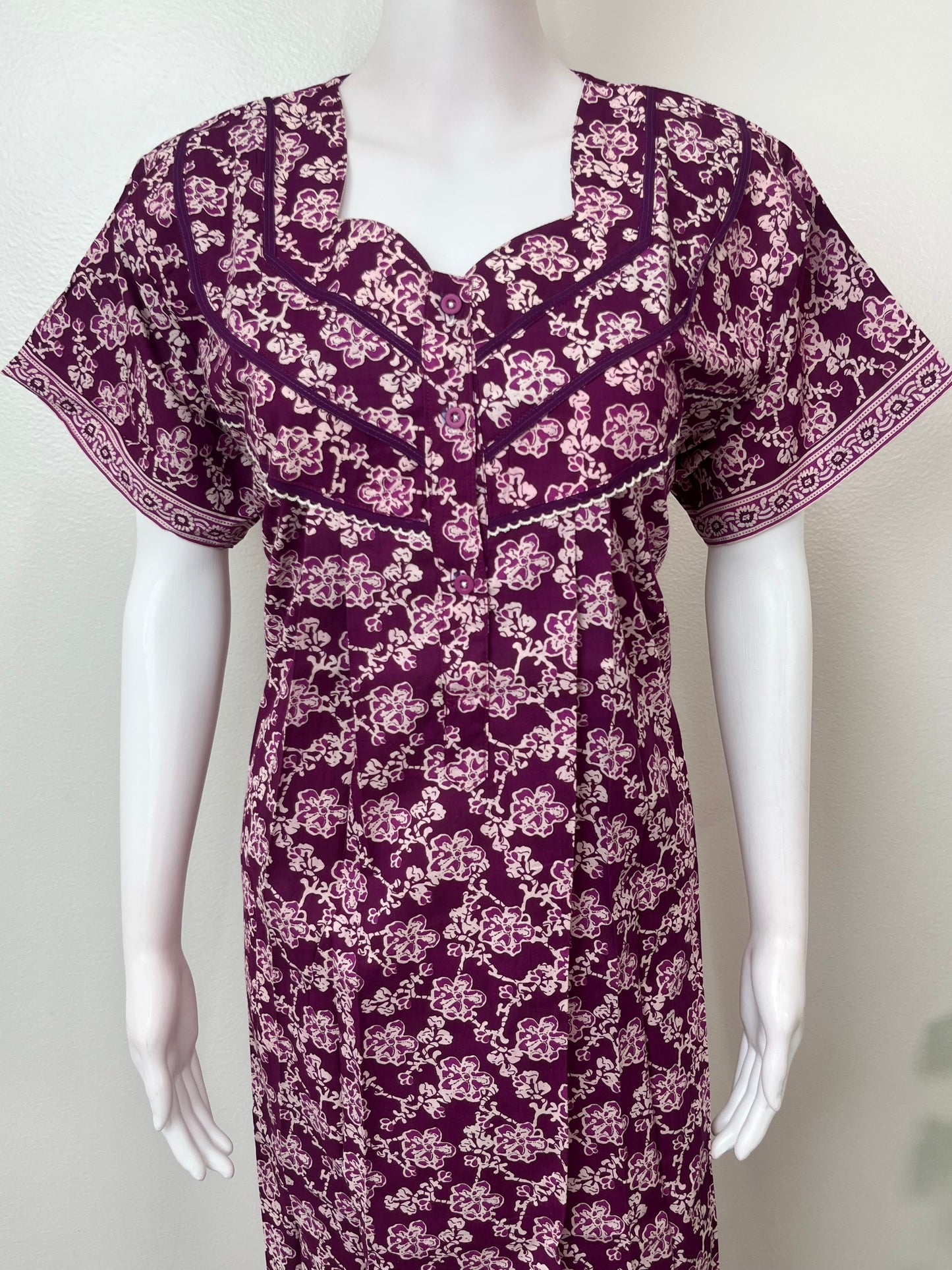 Purple 100% Cotton Nighty for Women