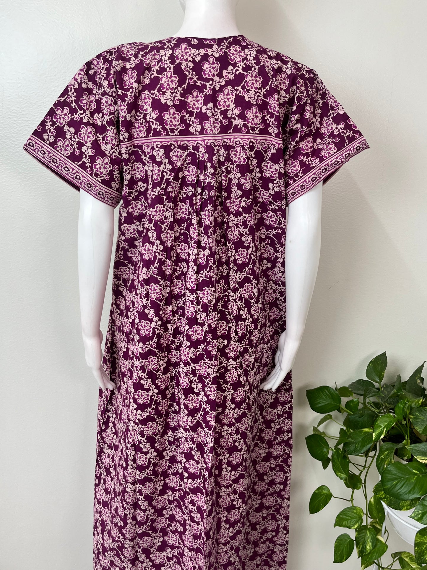 Purple 100% Cotton Nighty for Women
