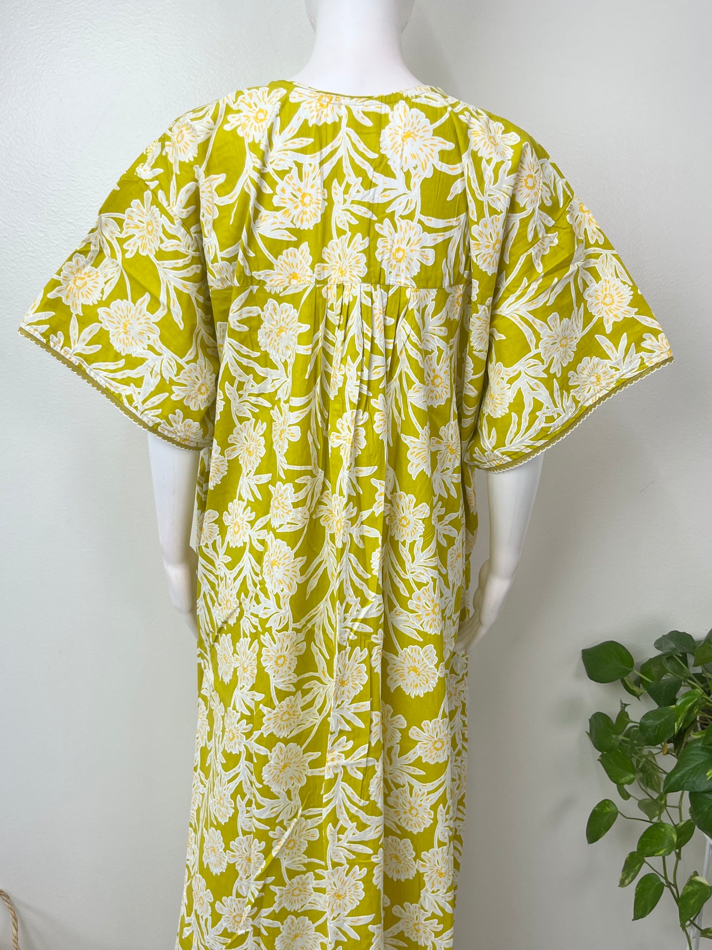Yellow Pure Cotton Nightgown for Women