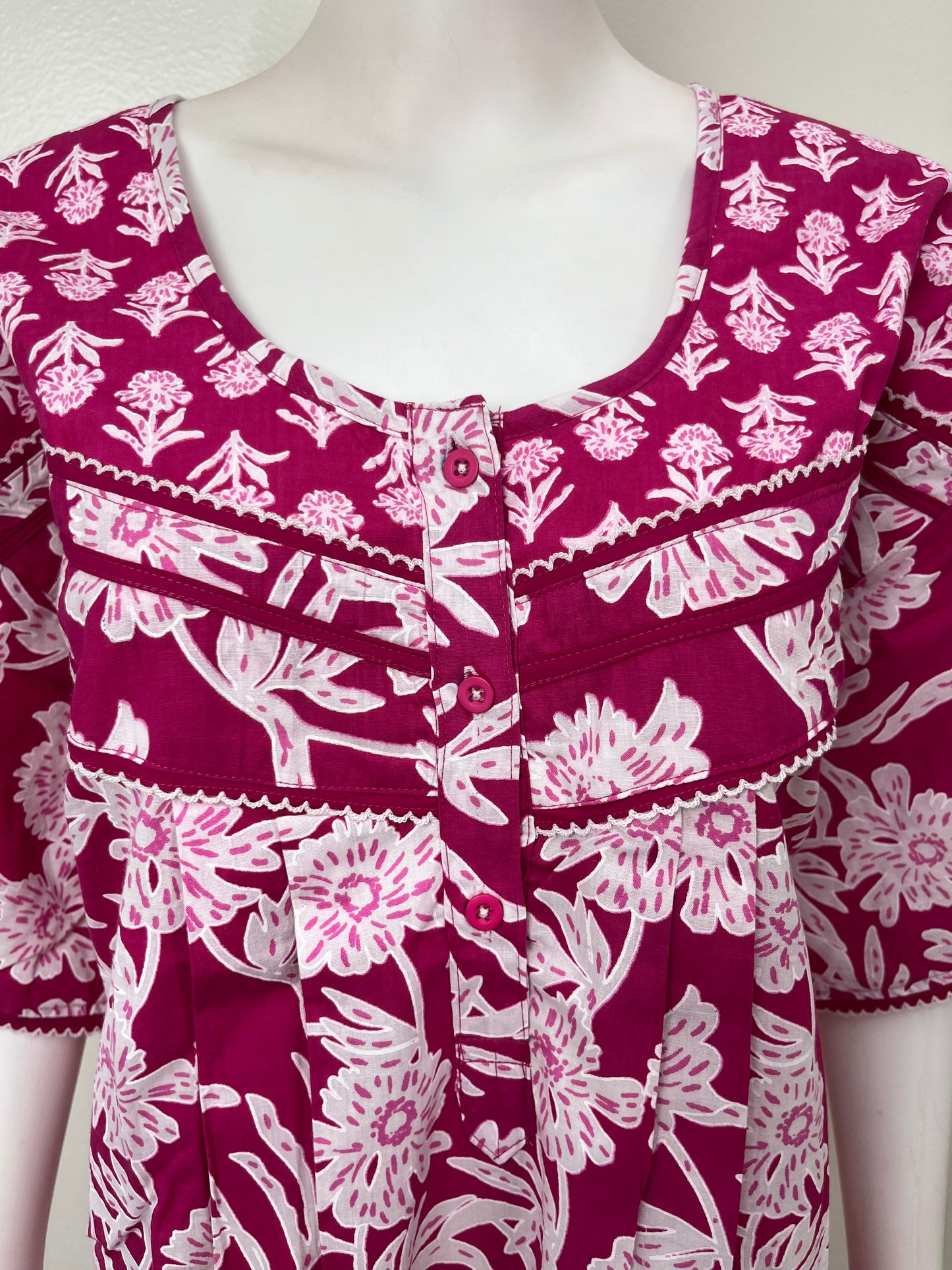 Hot Pink Pure Cotton Nighty Elegant & Comfortable