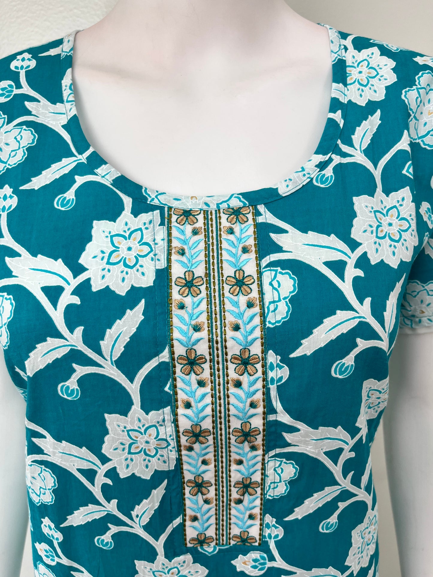 Sky Blue Pure Cotton Nighty for Women