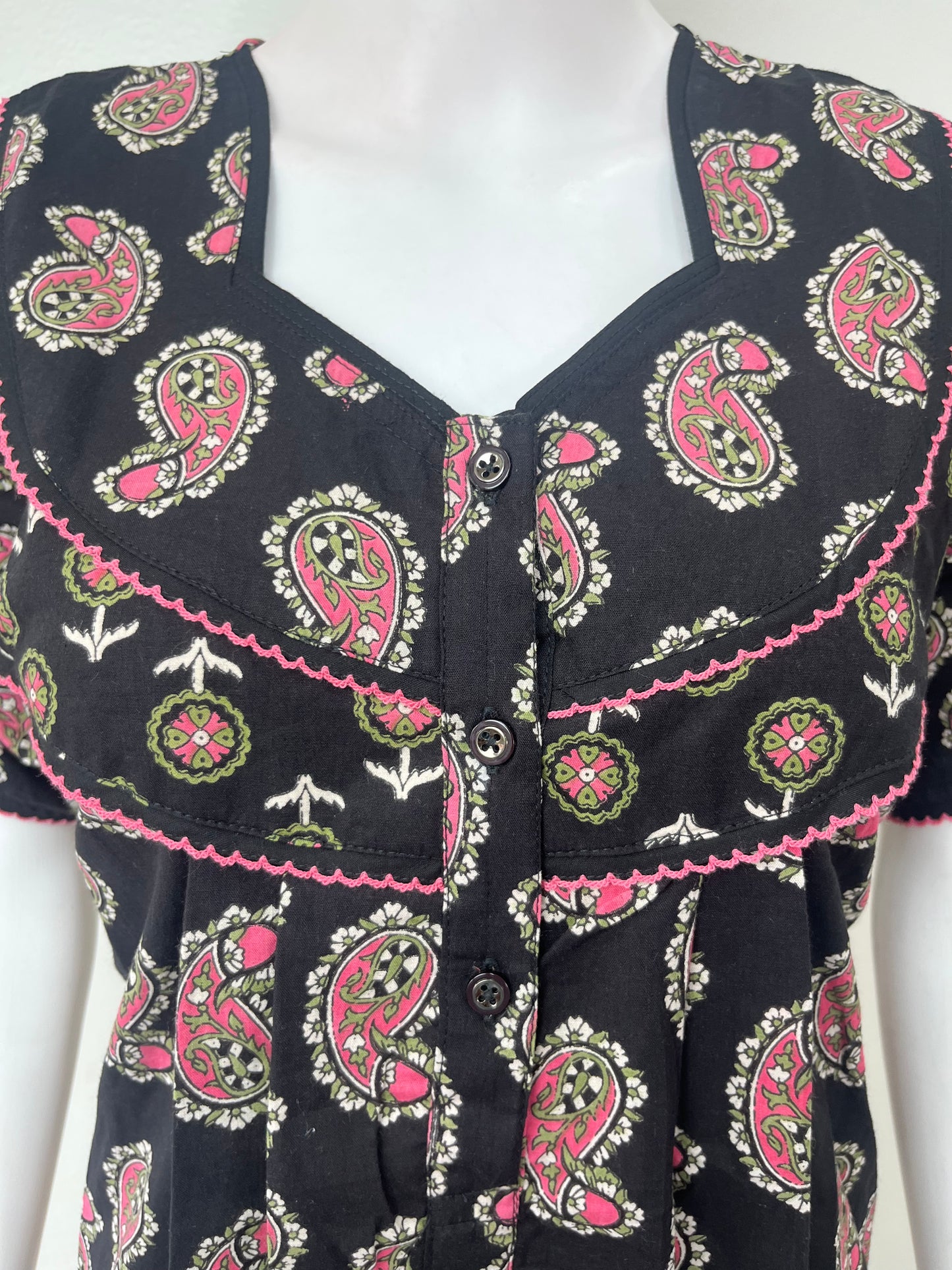 Black Pure Cotton Nightgown Soft & Comfortable