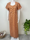 Orange Printed 100% Cotton Nightgown for Women