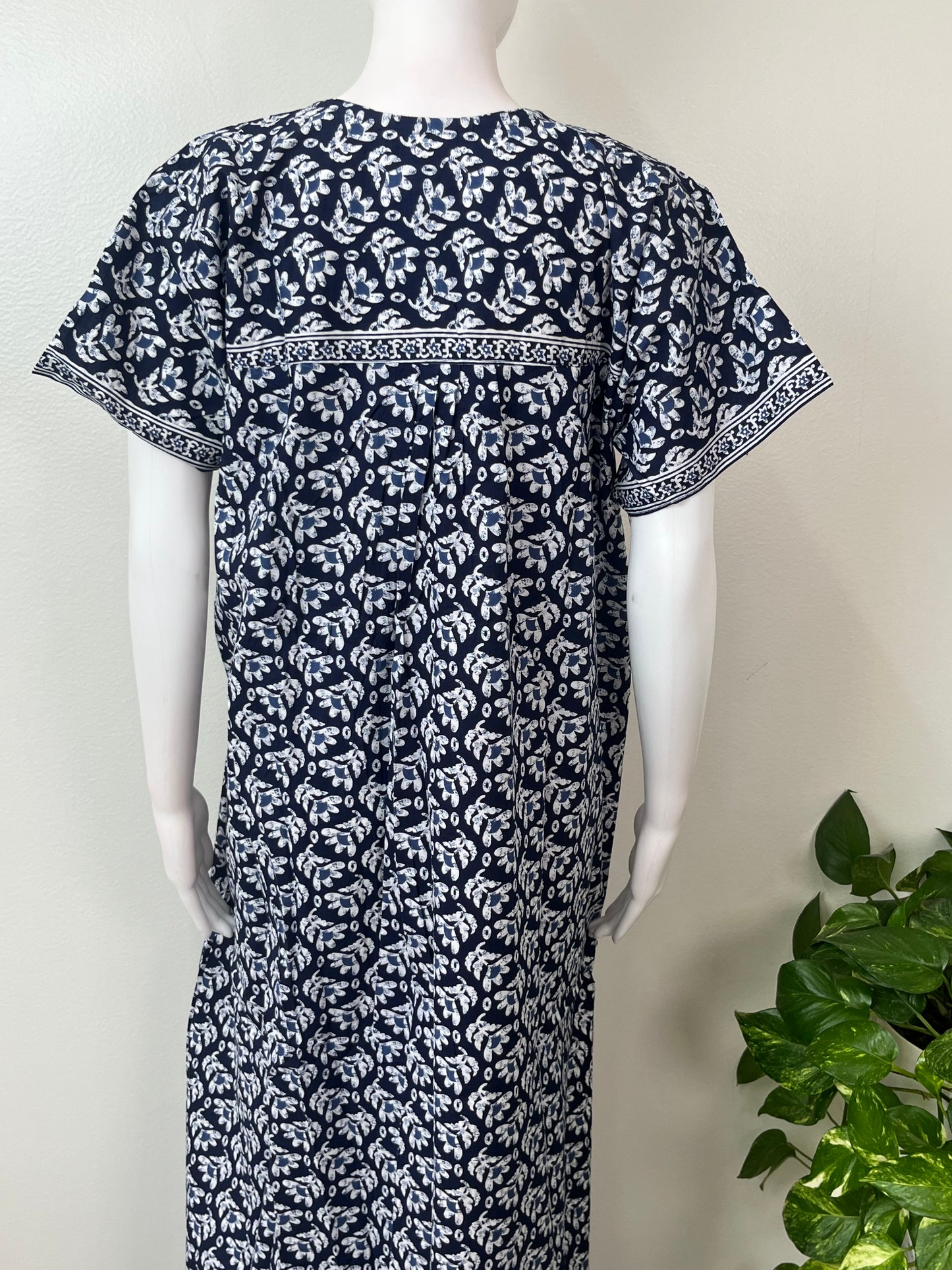 Navy Blue Pure Cotton Nighty Soft & Breathable