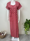 Red Pure Cotton Nightgown Soft & Comfortable
