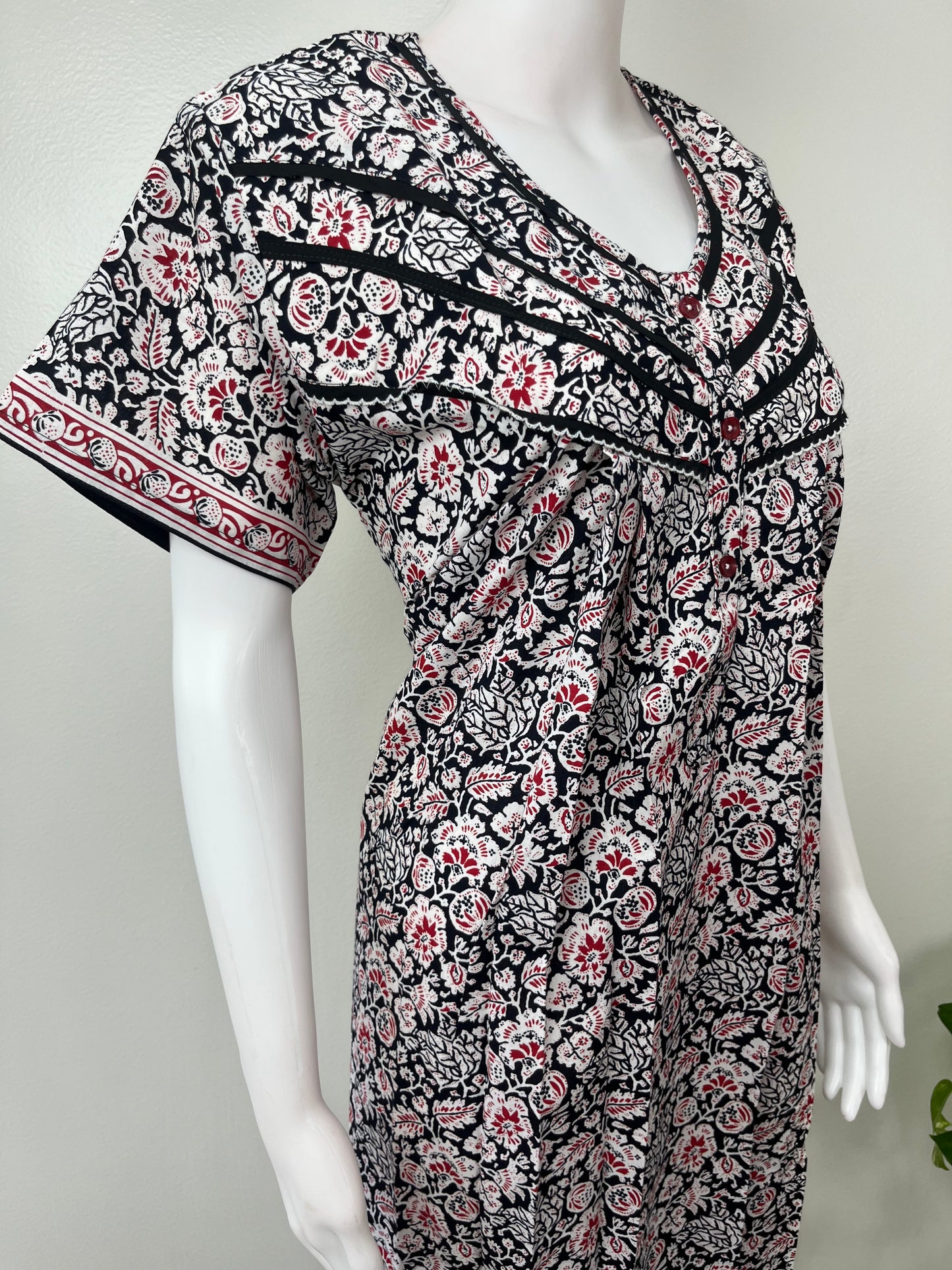 Black Pure Cotton Nighty Elegant & Comfortable