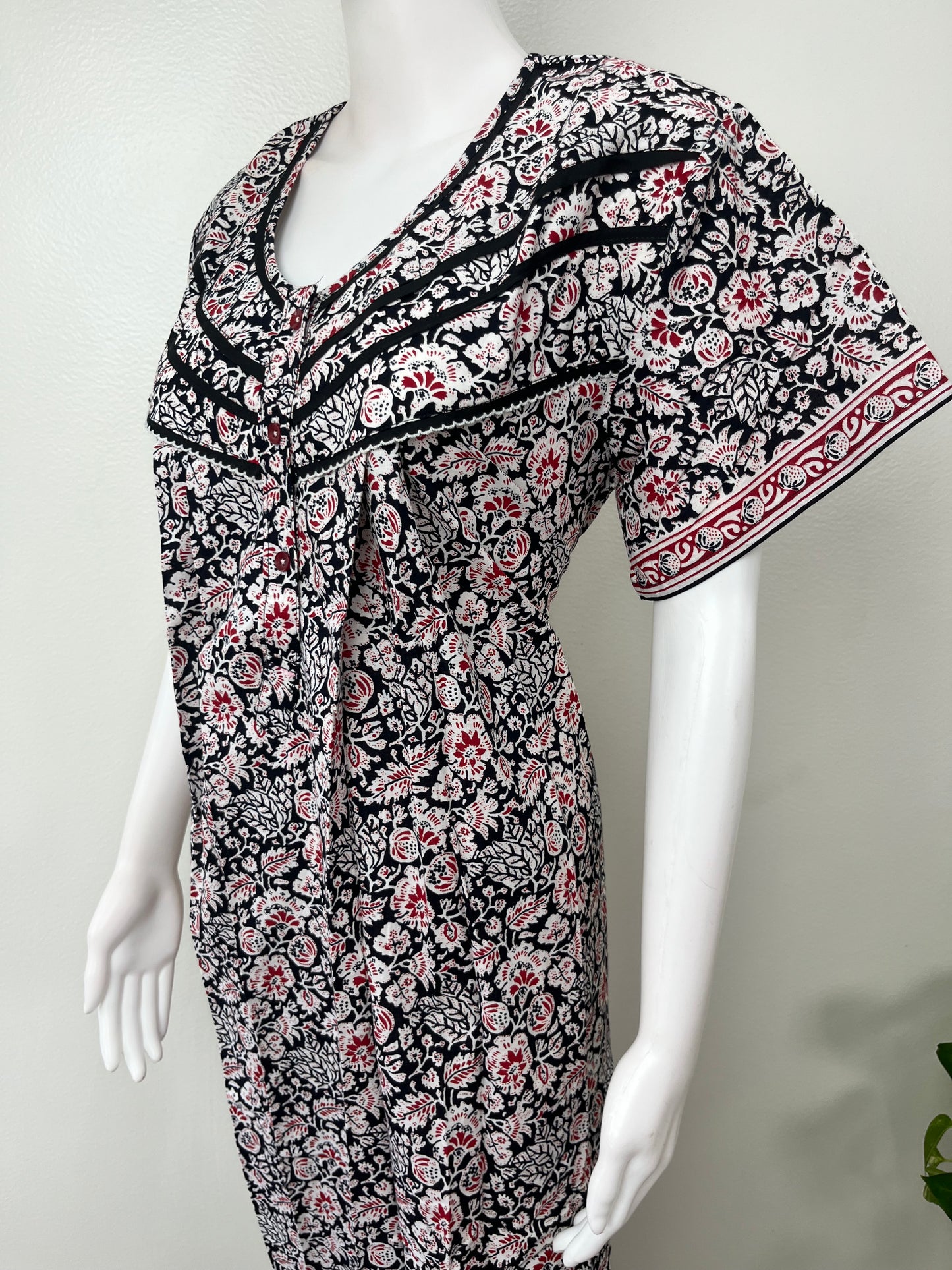 Black Pure Cotton Nighty Elegant & Comfortable