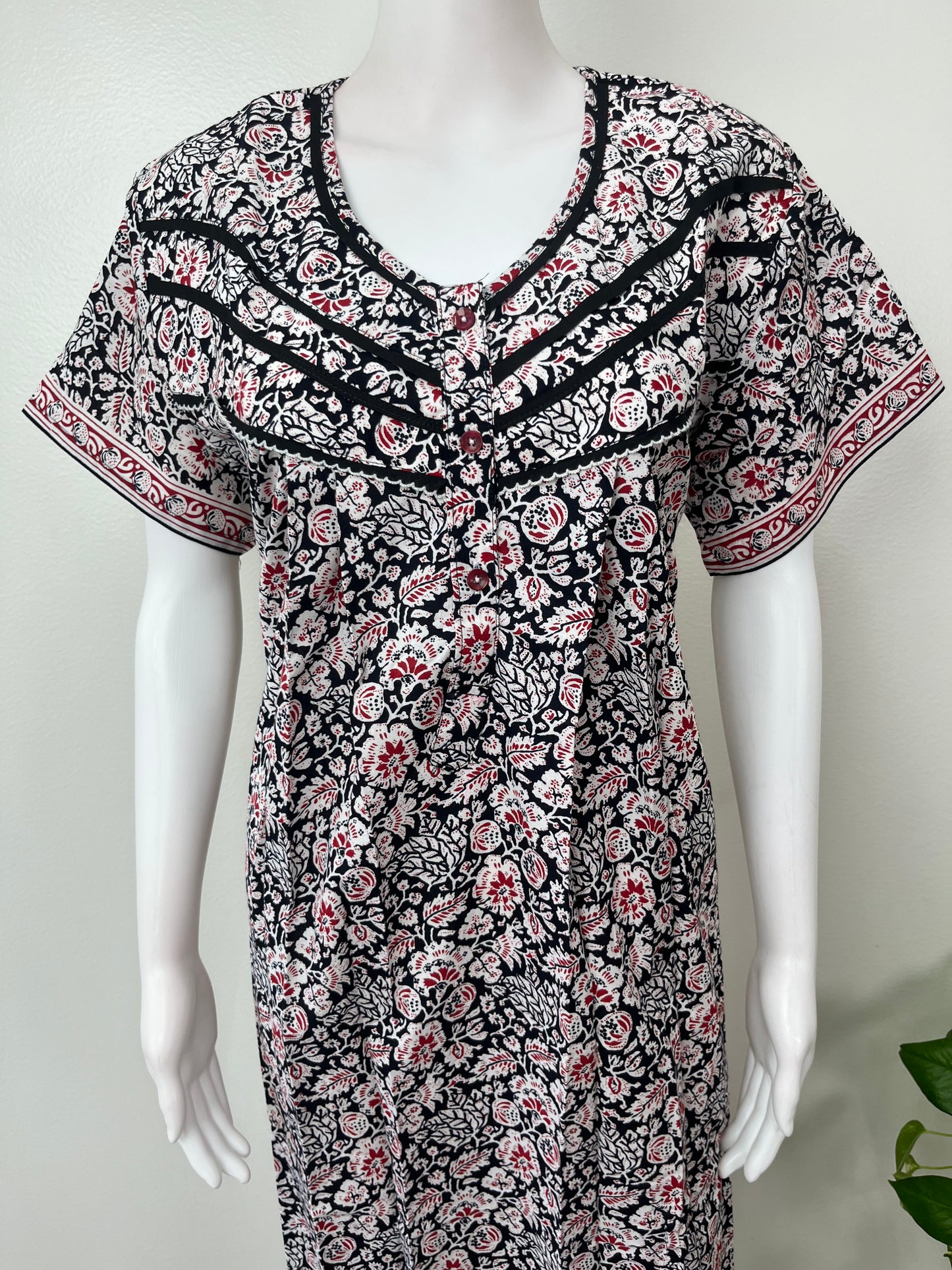 Black Pure Cotton Nighty Elegant & Comfortable