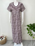 Wine Pleated Style Nightgown for Women