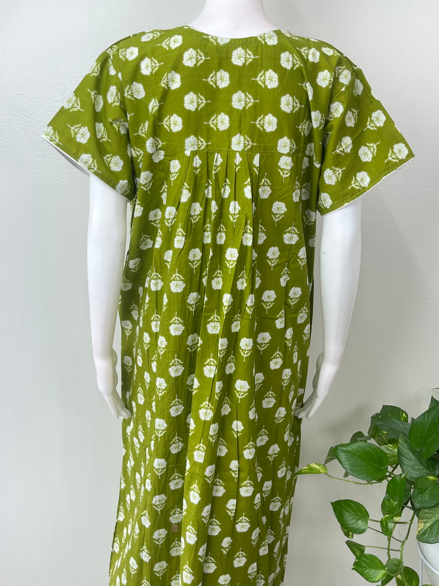 Sage Green Pure Cotton Nighty Soft & Comfortable