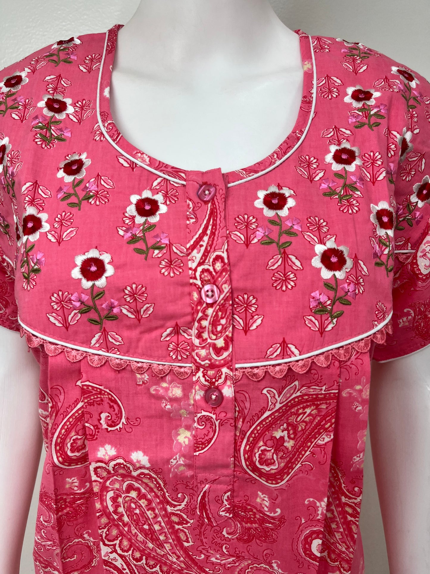 Pink 100% Cotton Nighty for Women