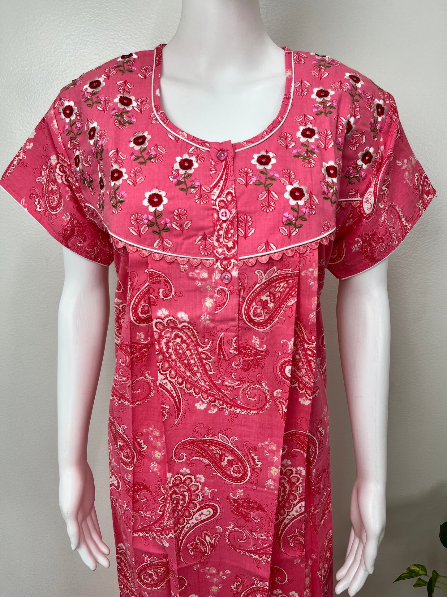 Pink 100% Cotton Nighty for Women