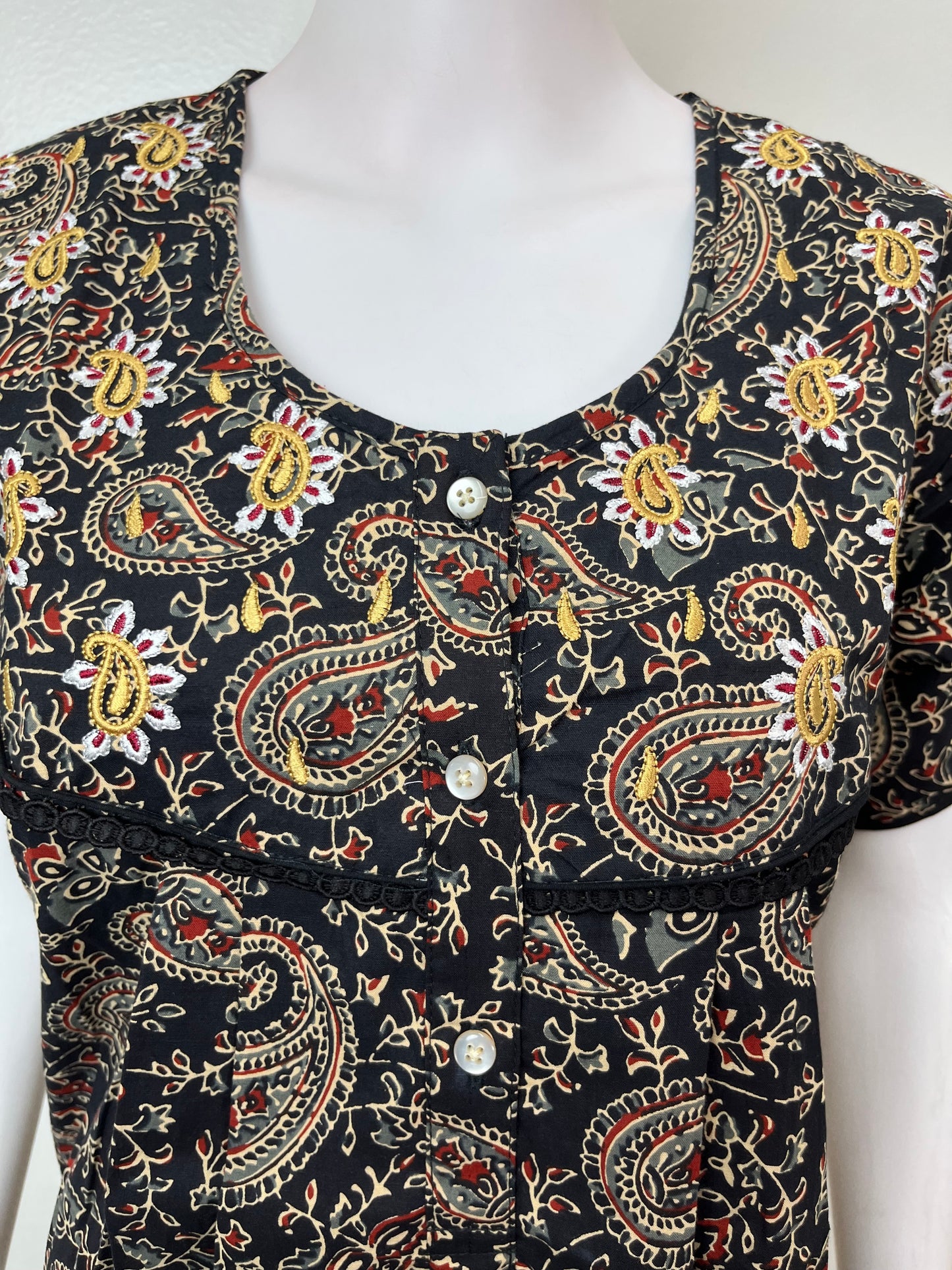 Black Pure Cotton Nighty for Women
