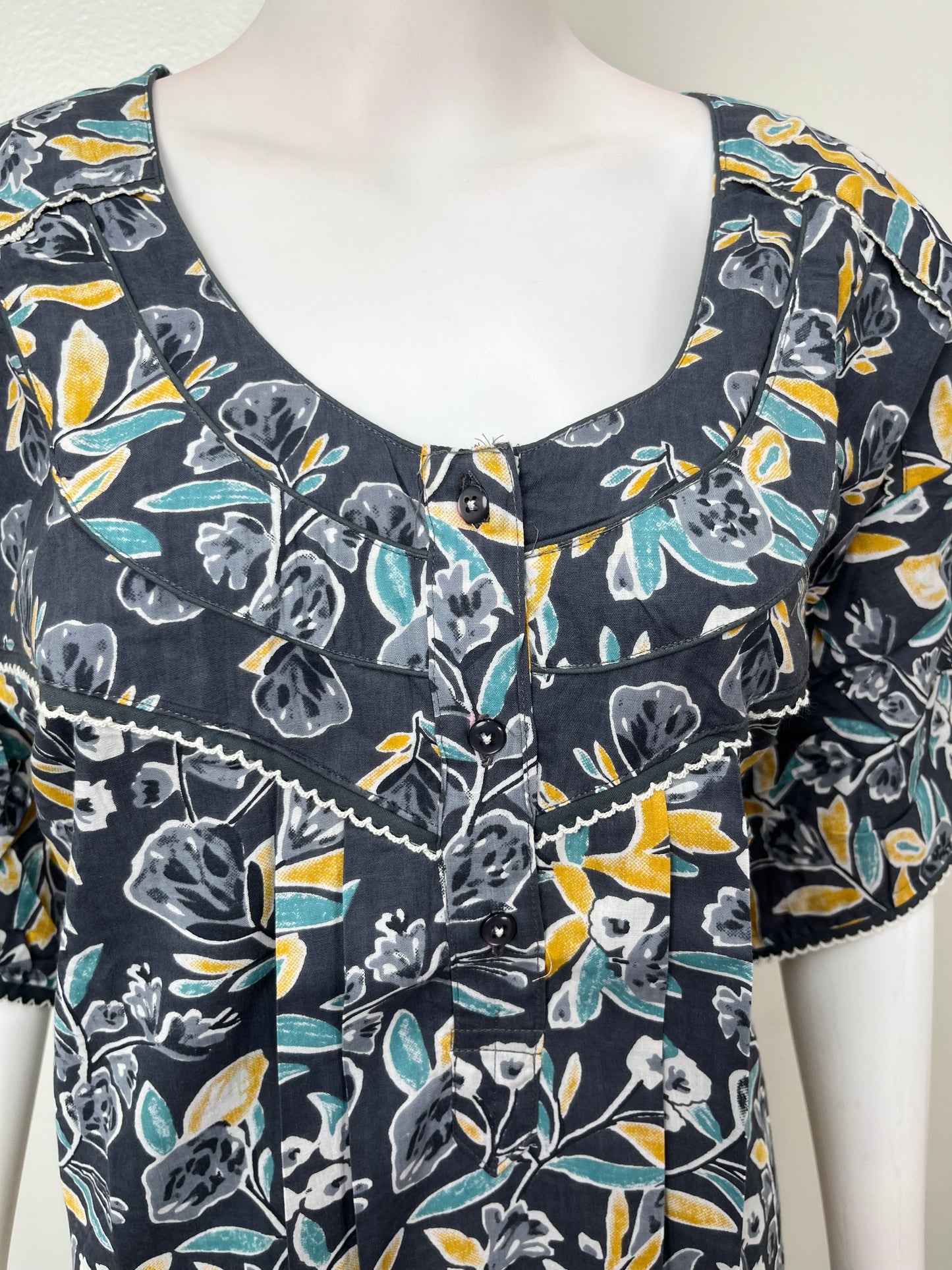 Charcoal Gray Pure Cotton Nighty for Women