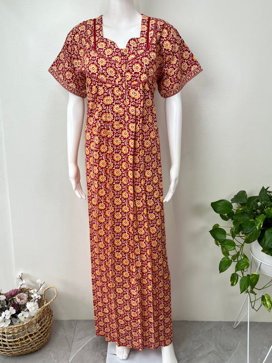 Red Pure Cotton Nighty Soft & Comfortable
