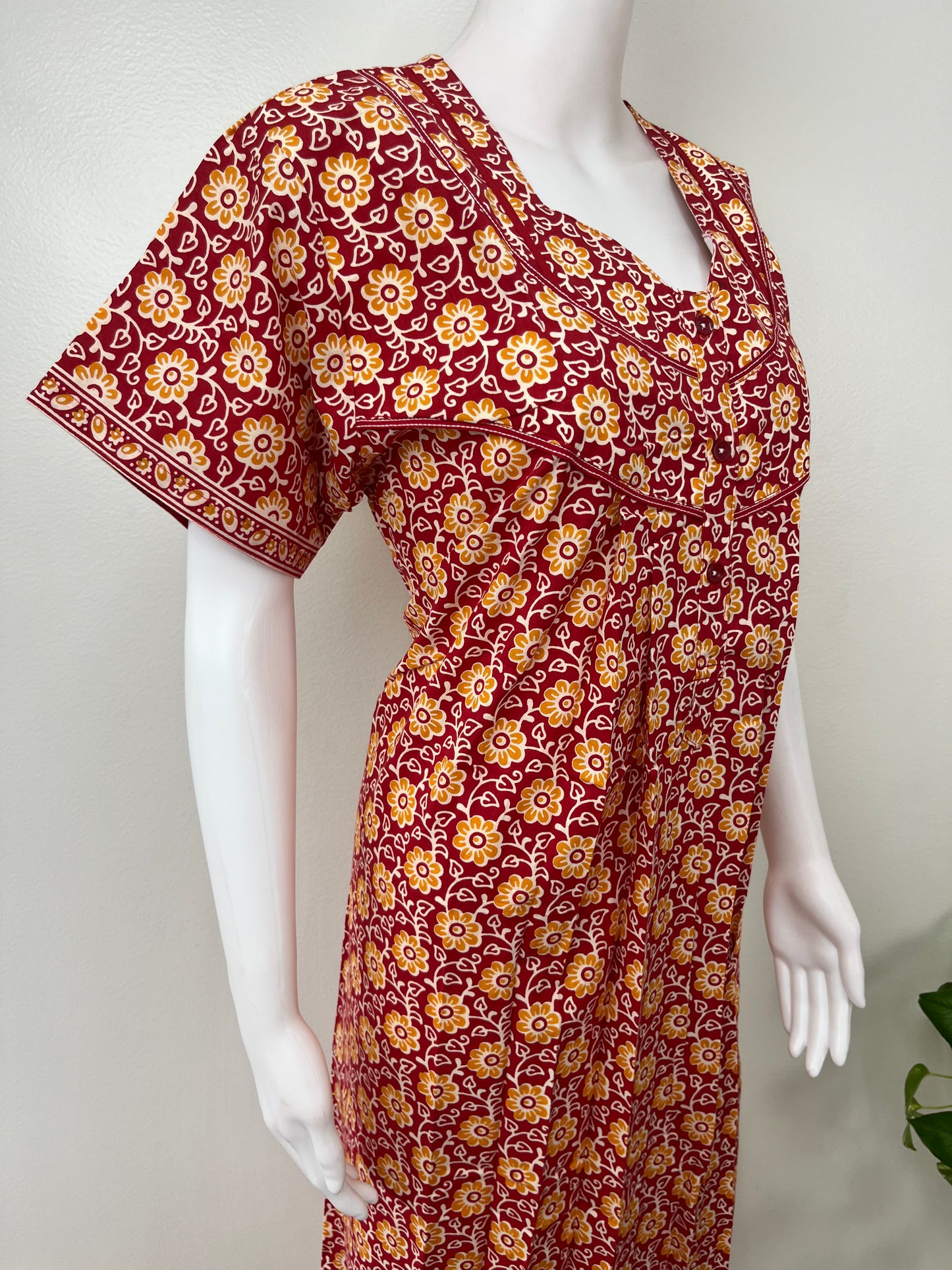 Red Pure Cotton Nighty Soft & Comfortable
