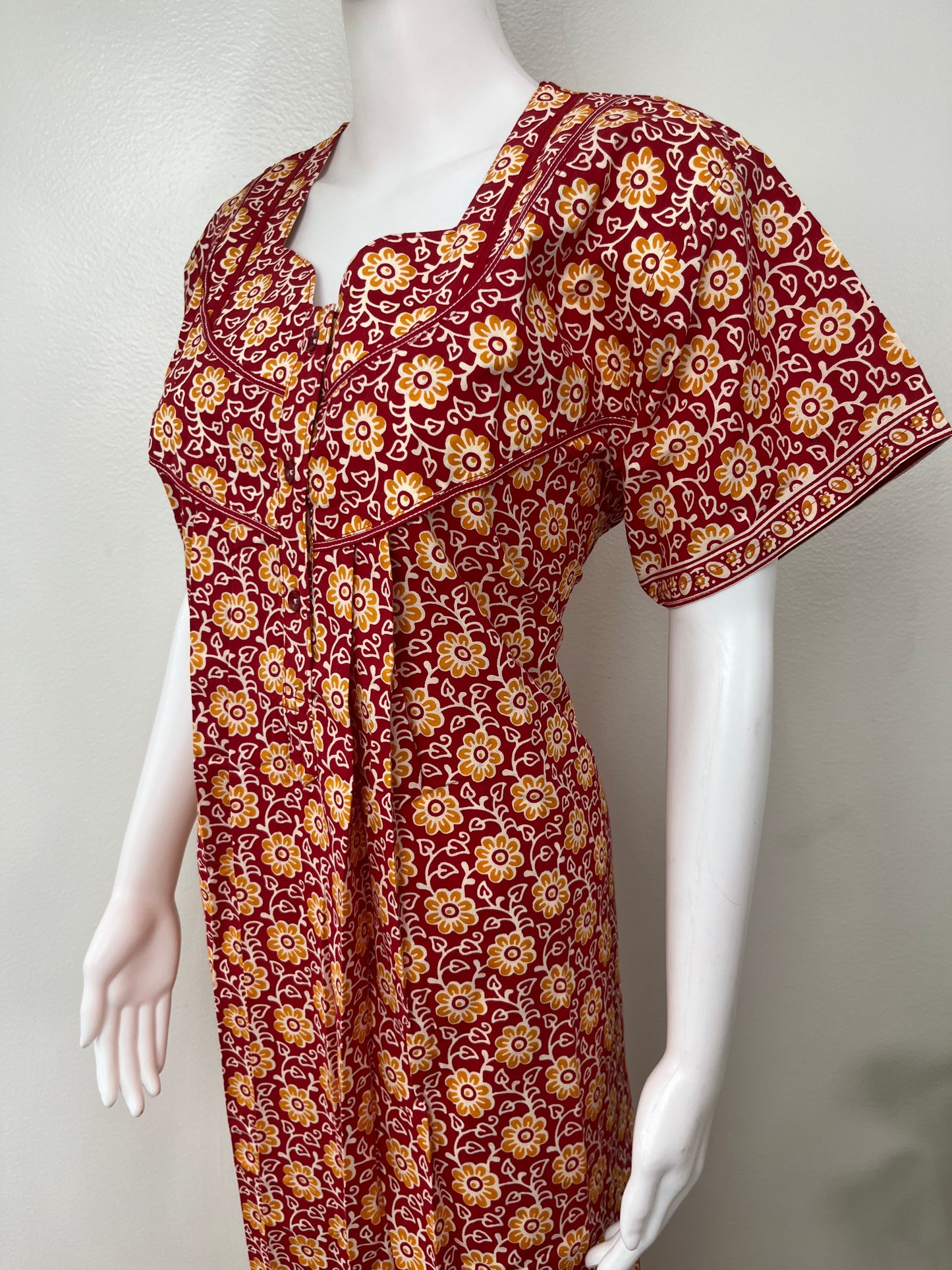 Red Pure Cotton Nighty Soft & Comfortable