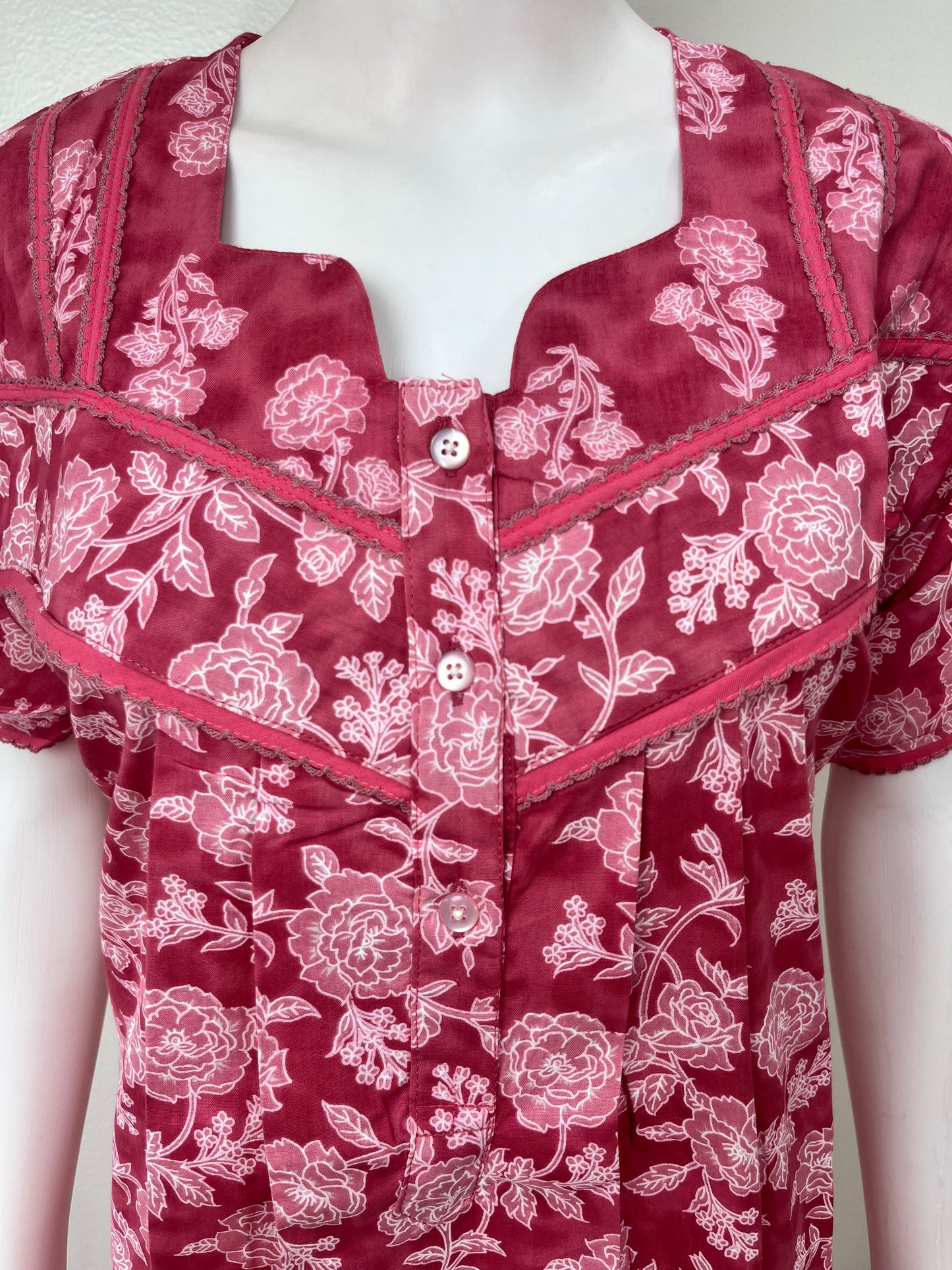 Pink Pure Cotton Nightgown Soft & Comfortable
