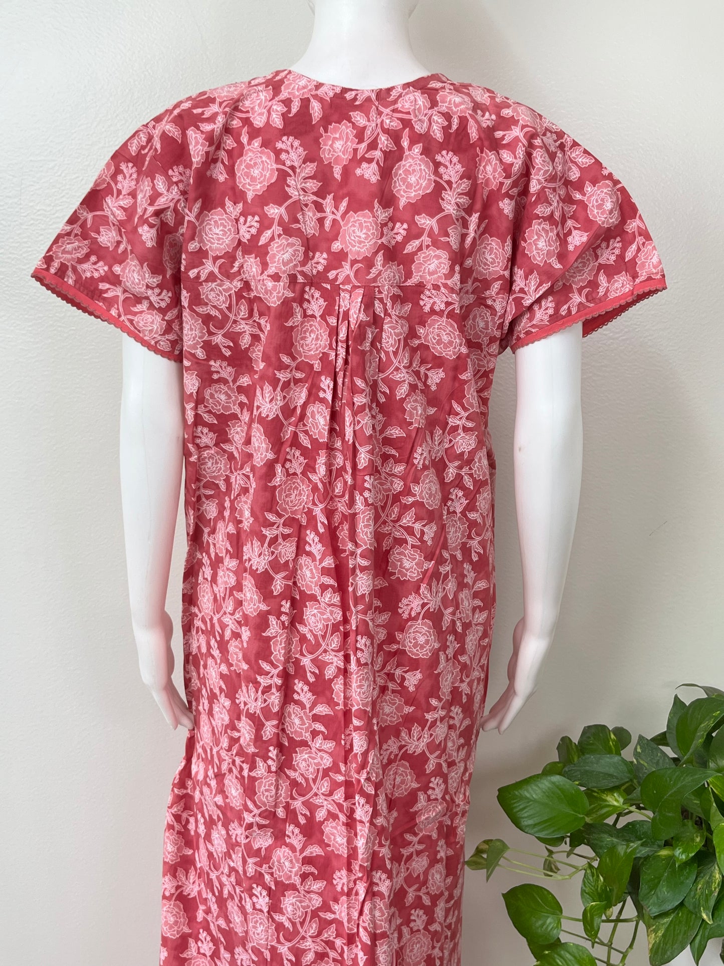 Pink Pure Cotton Nightgown Soft & Comfortable