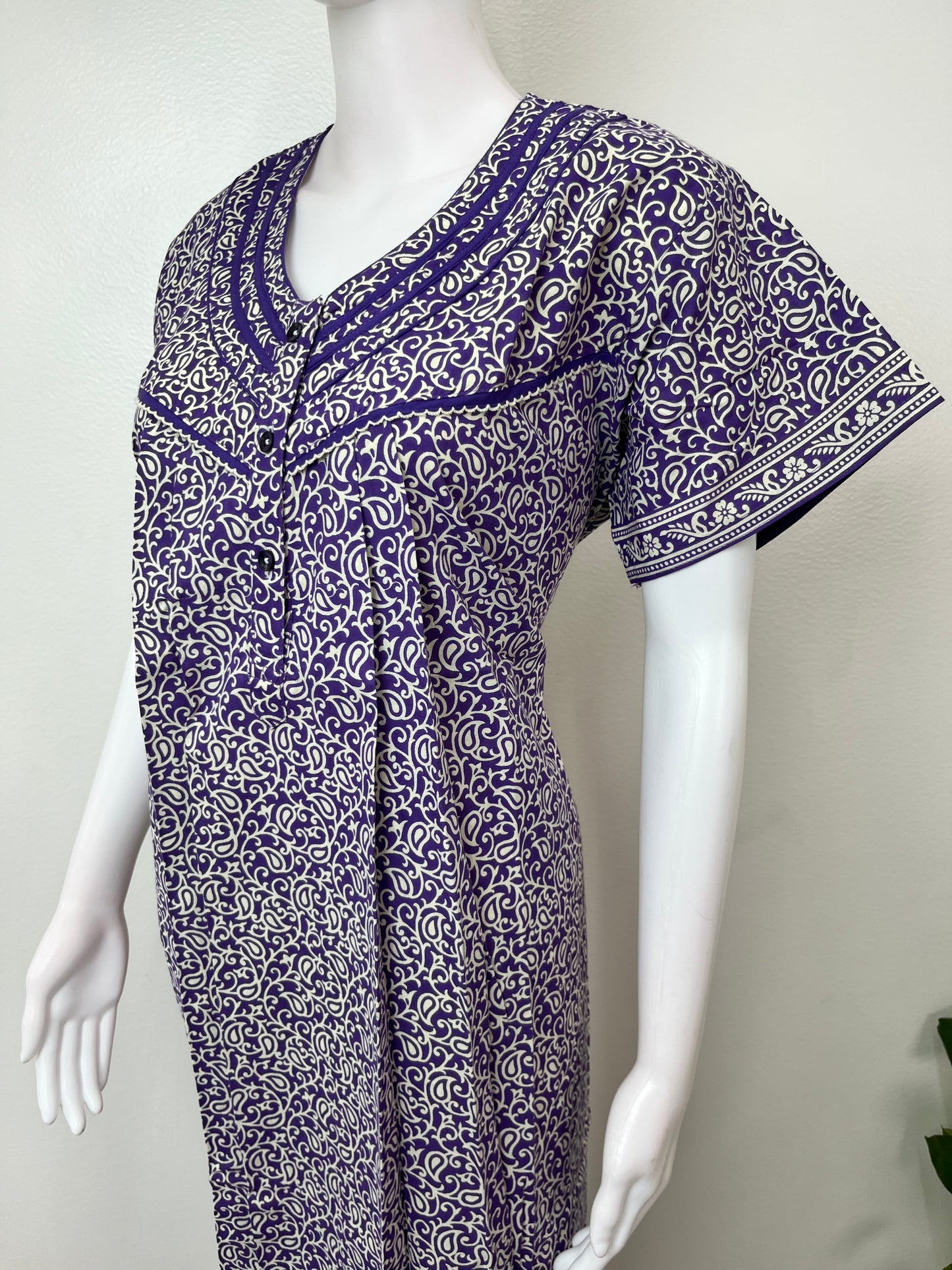 Purple 100% Cotton Women's Nightgown