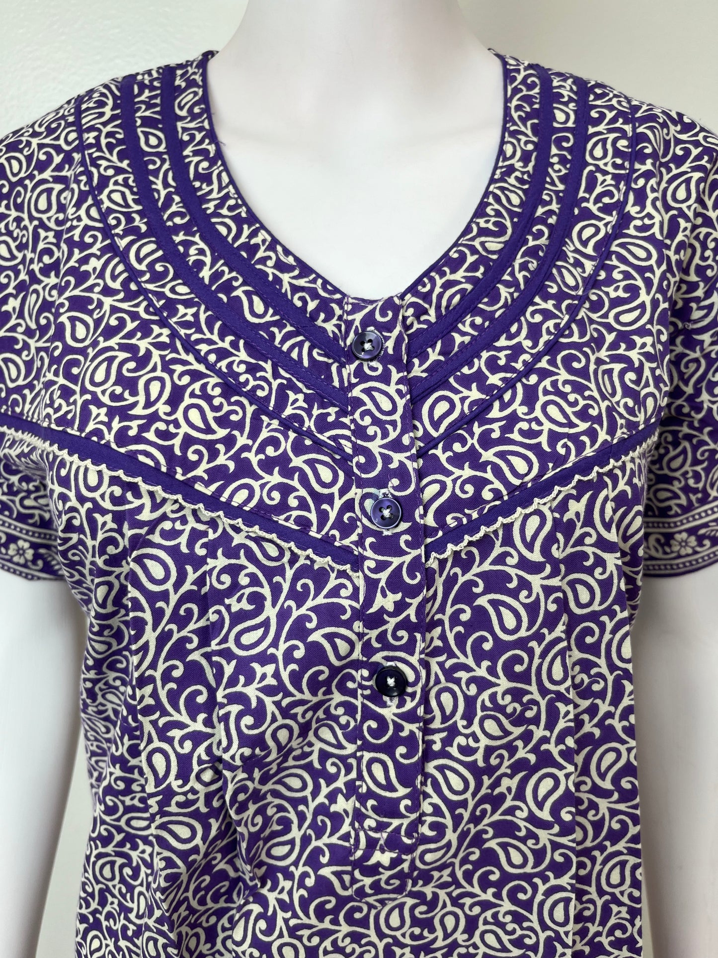 Purple 100% Cotton Women's Nightgown