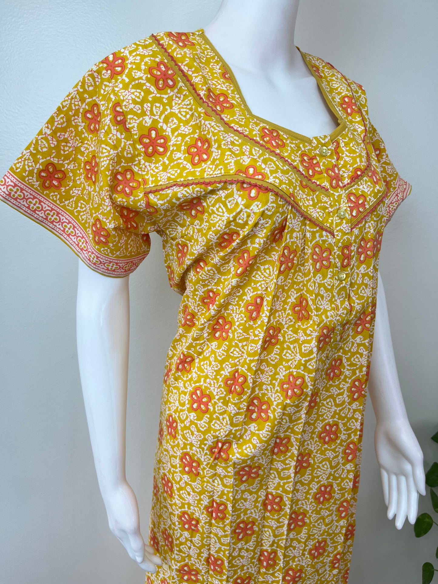 Yellow 100% Cotton Women's Nightgown