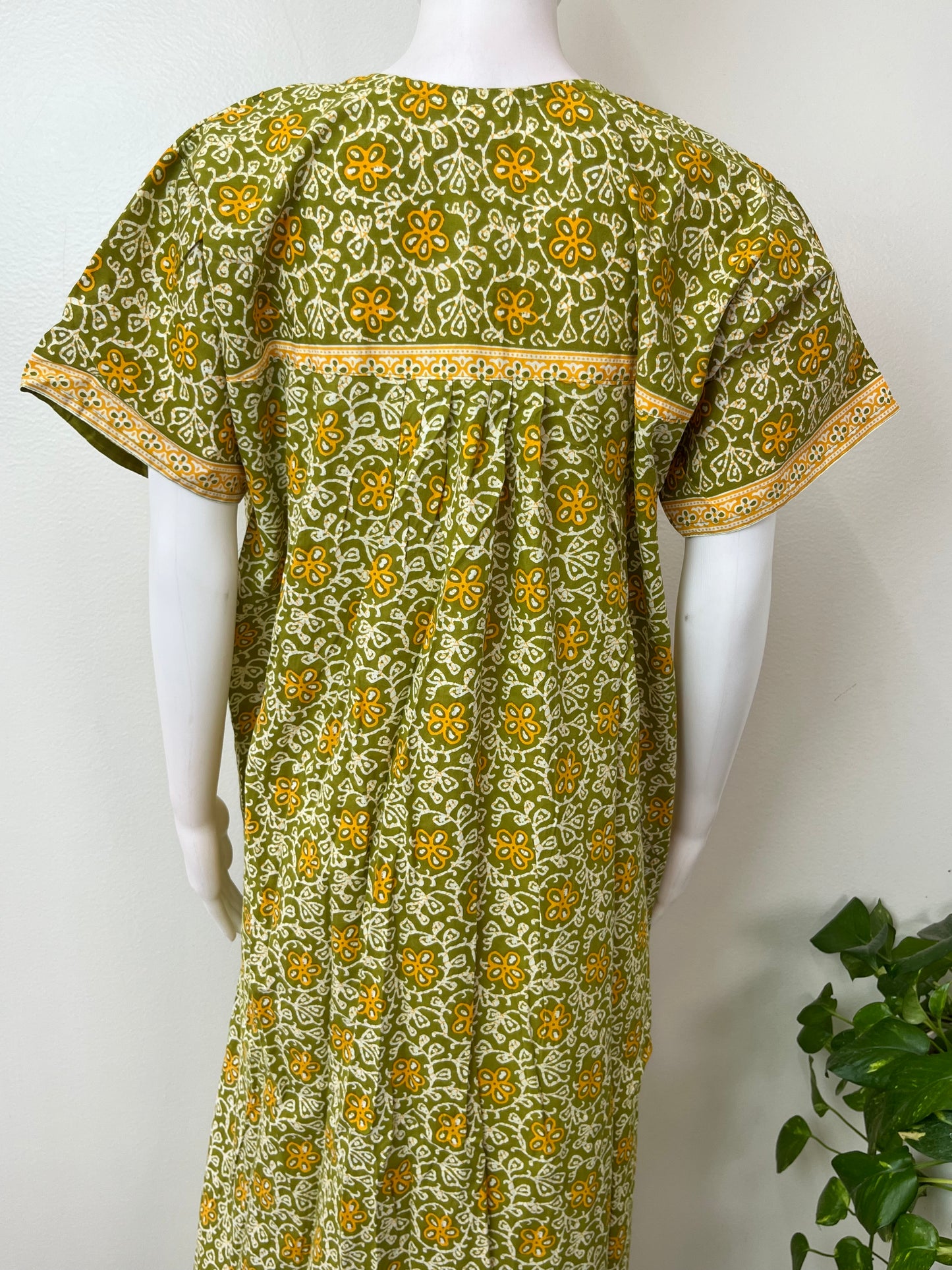 Sage Green Pleated 100% Cotton Nighty