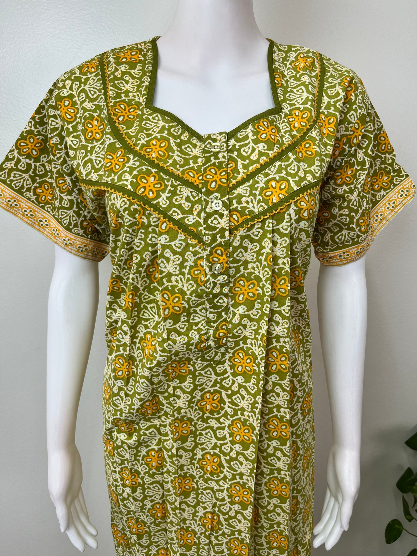 Sage Green Pleated 100% Cotton Nighty