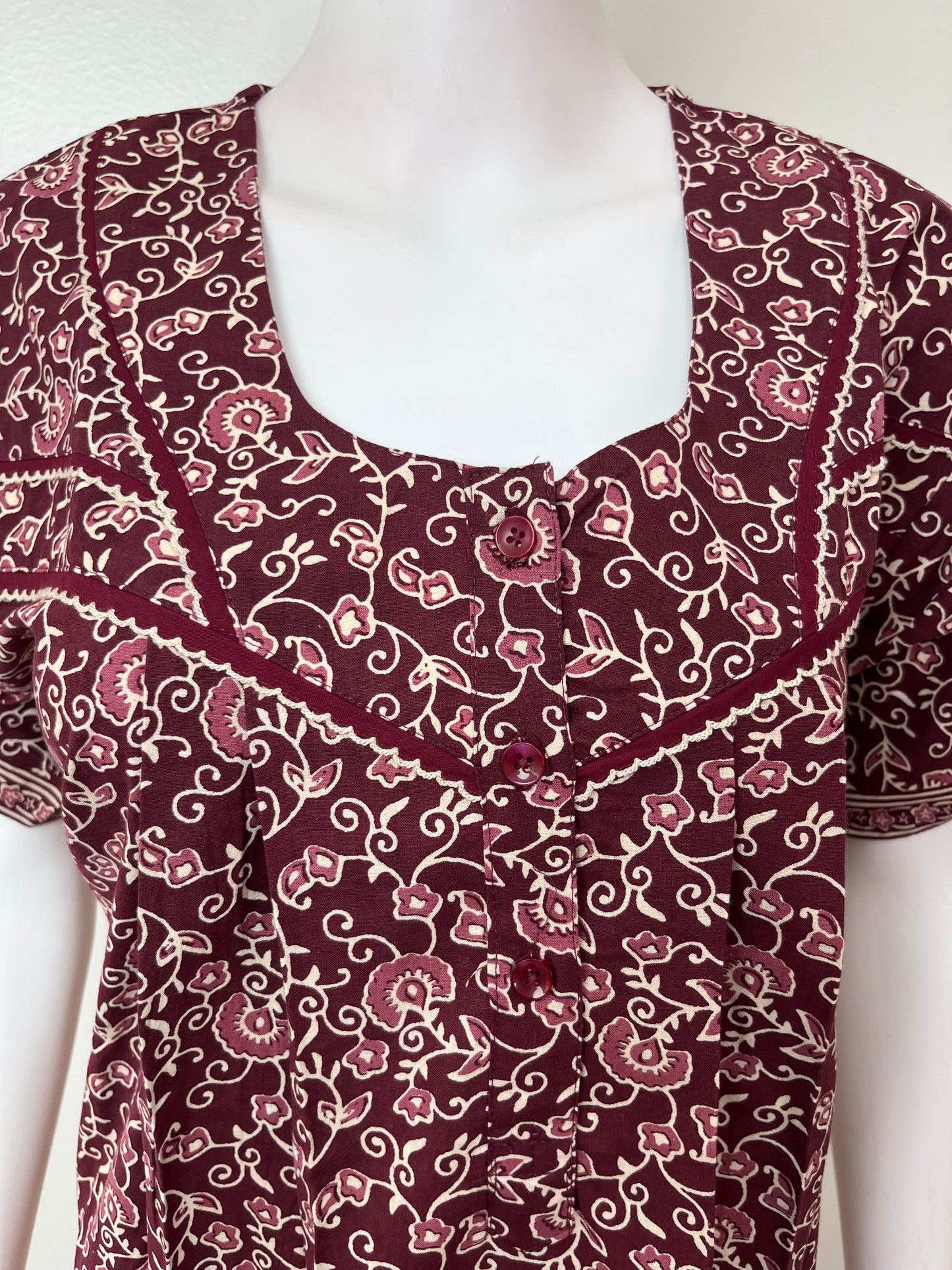 Wine Pure Cotton Nighty Soft & Comfortable